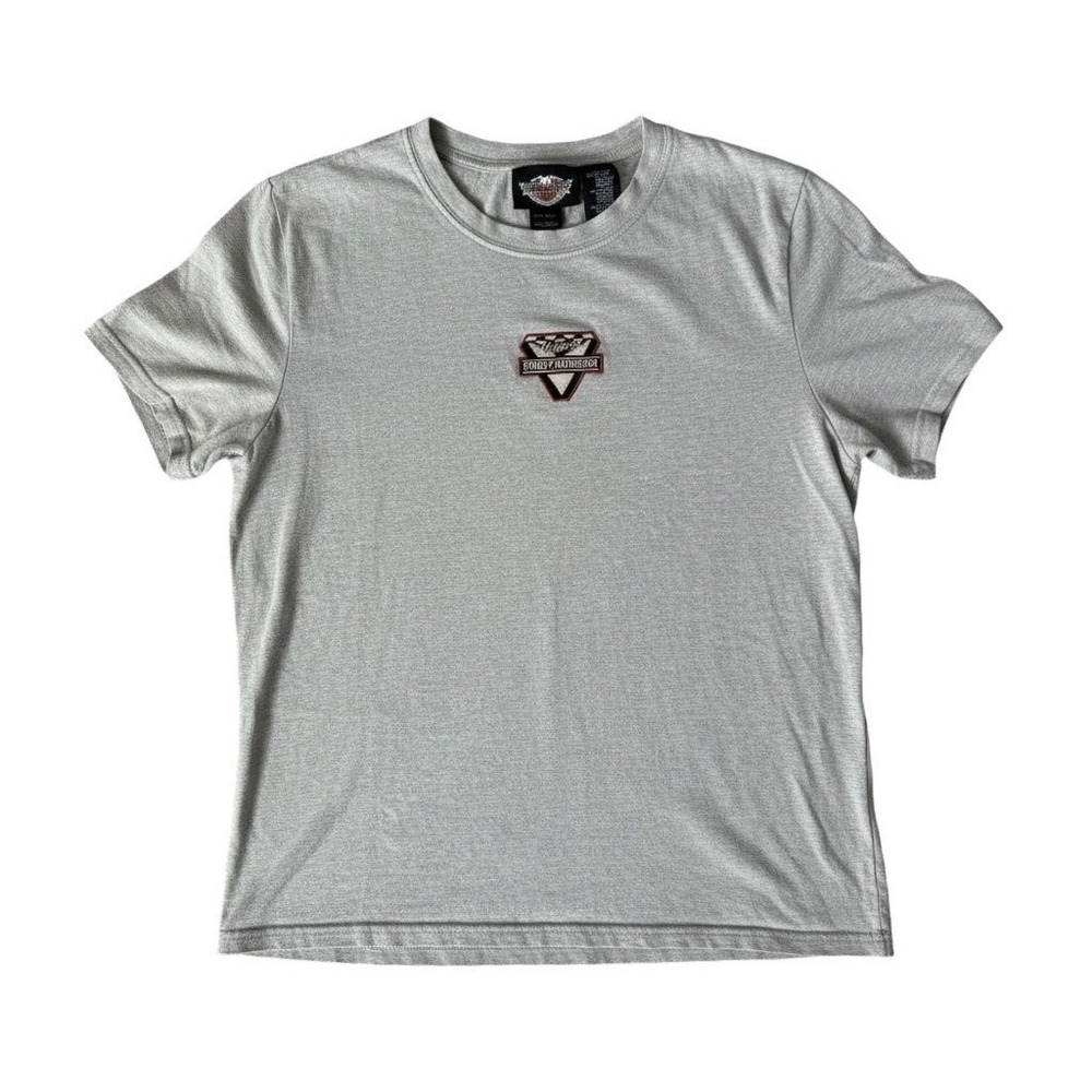 Harley-Davidson Womens Victory Graphic T-Shirt Gray Cotton‎ Blend Large USA Made